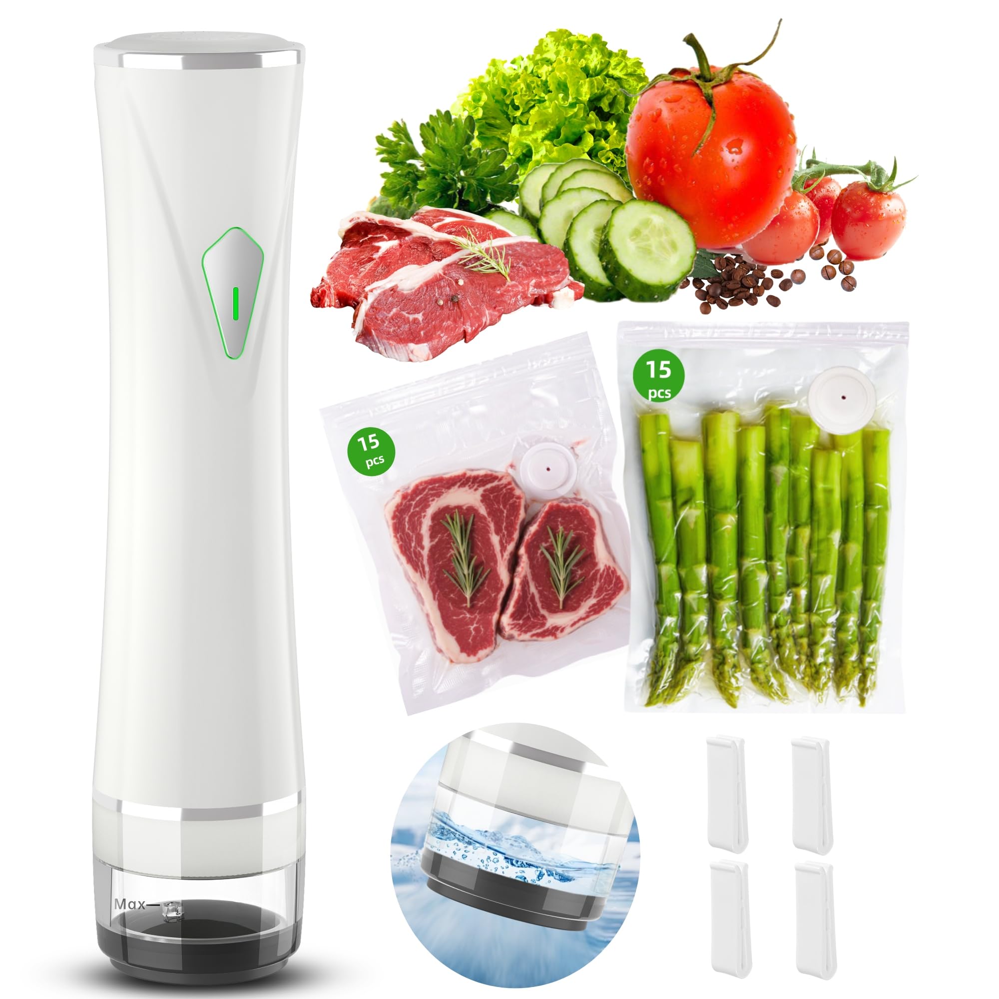 Patchelp sellador de alimentos con bolsas reutilizables para conservar frescura.