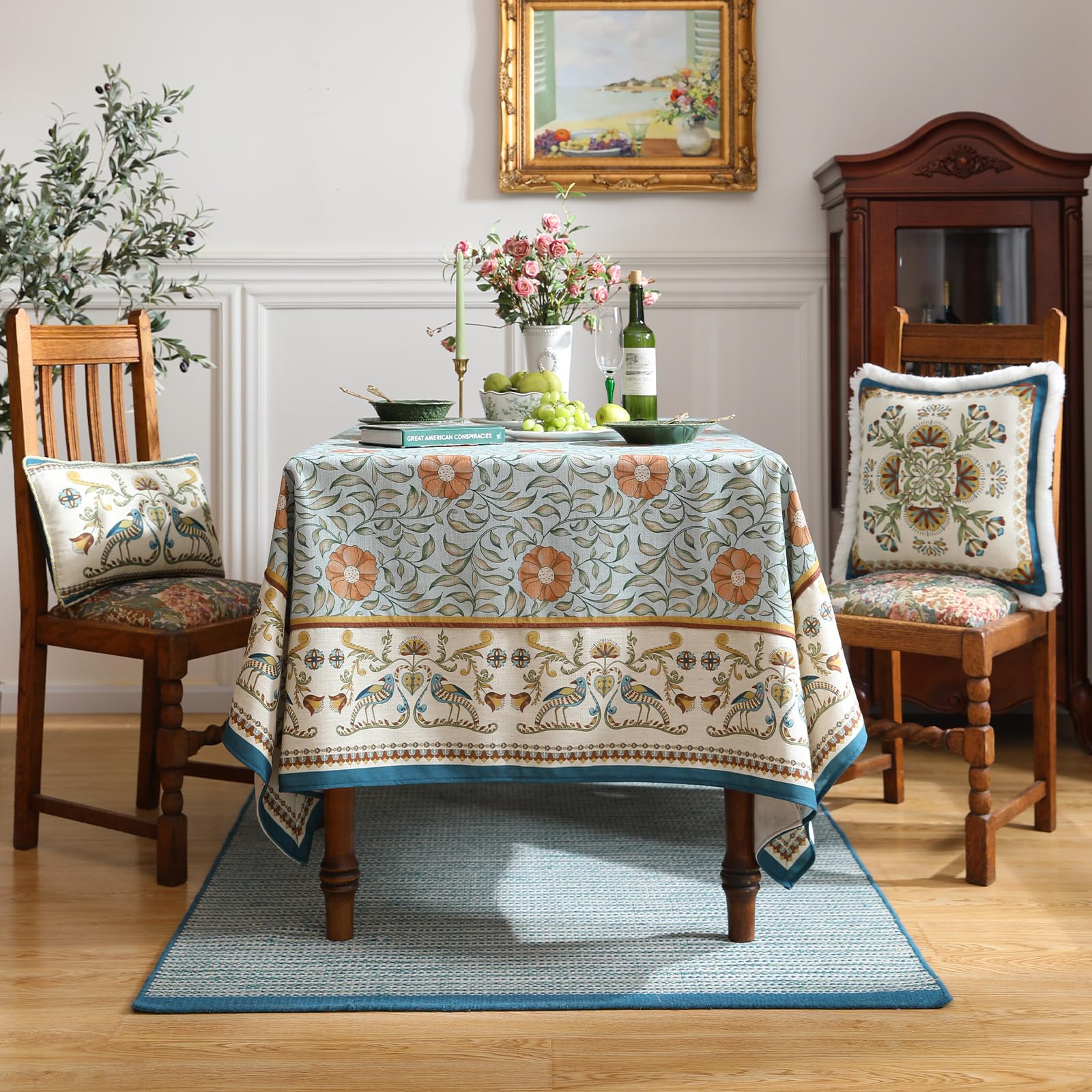 Patdrea mantel azul para eventos, transforma la mesa con estilo.