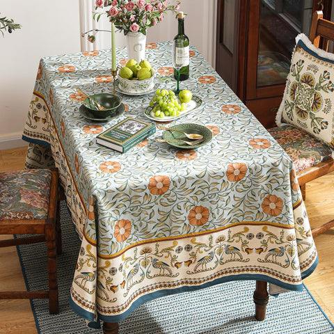 Patdrea mantel azul-lino-frances, duradero y color resistente.