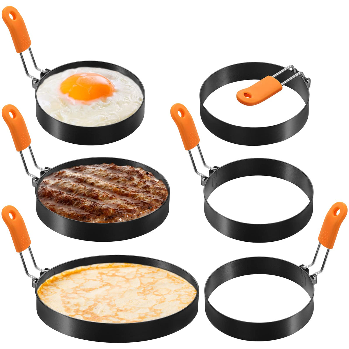 Anillo Patelai para huevos de 4 pulgadas, ideal para desayunos rápidos.