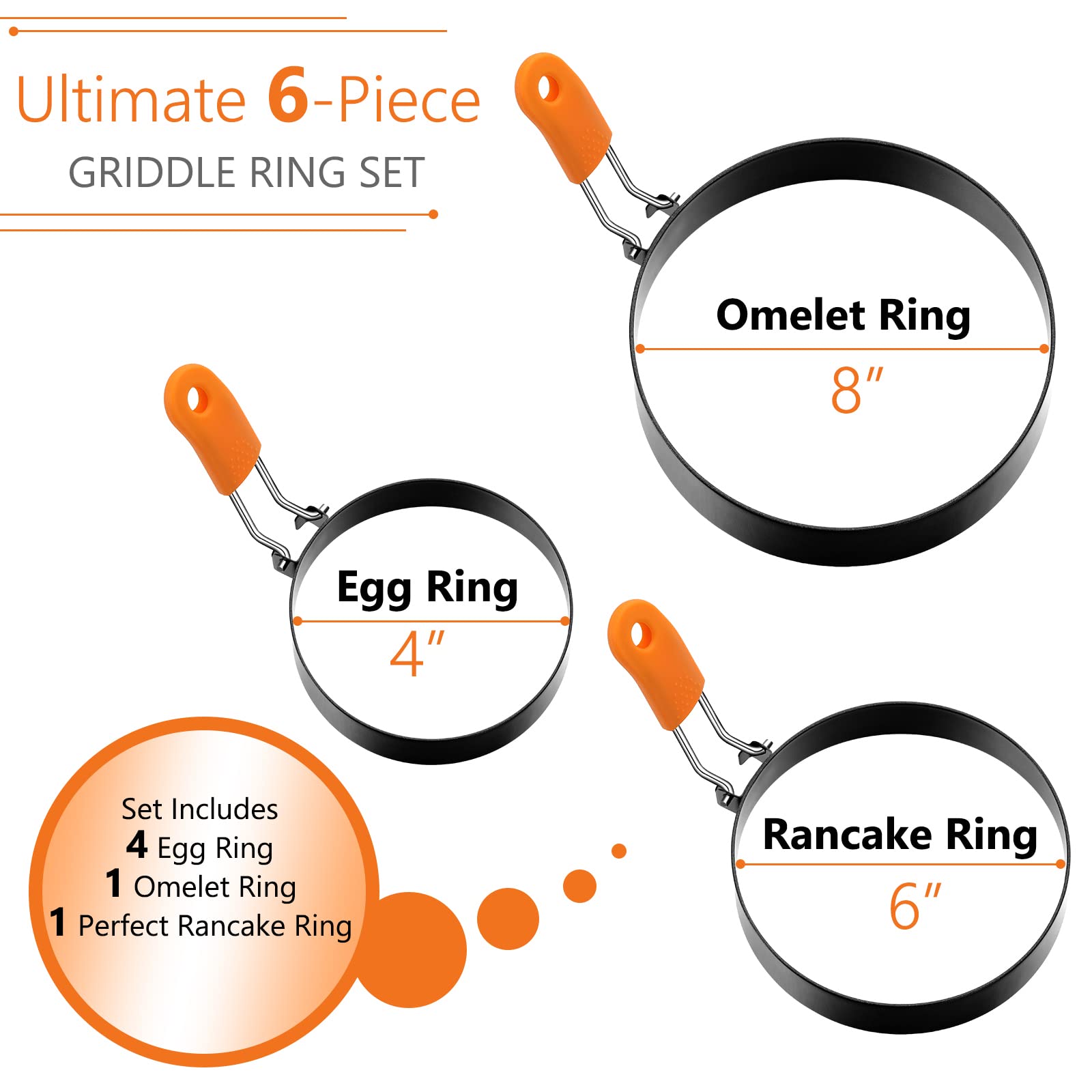 Anillo Patelai para huevos de 6 pulgadas, perfecto para porciones medianas.