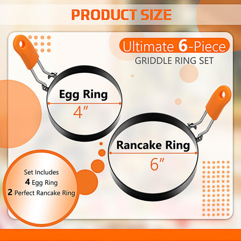 Patelai anillos huevos 6 pulgadas para omelettes uniformes