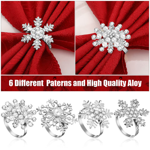 Patelai set de aros copo-nieve plateados para ocasiones especiales.