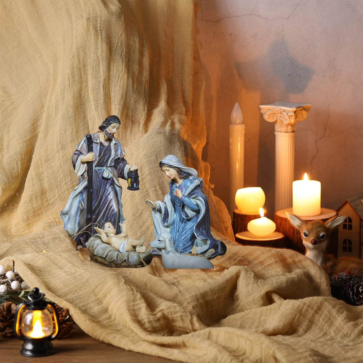 Patelai camino de mesa navideño 120x180 cm, base decorativa para comedor.