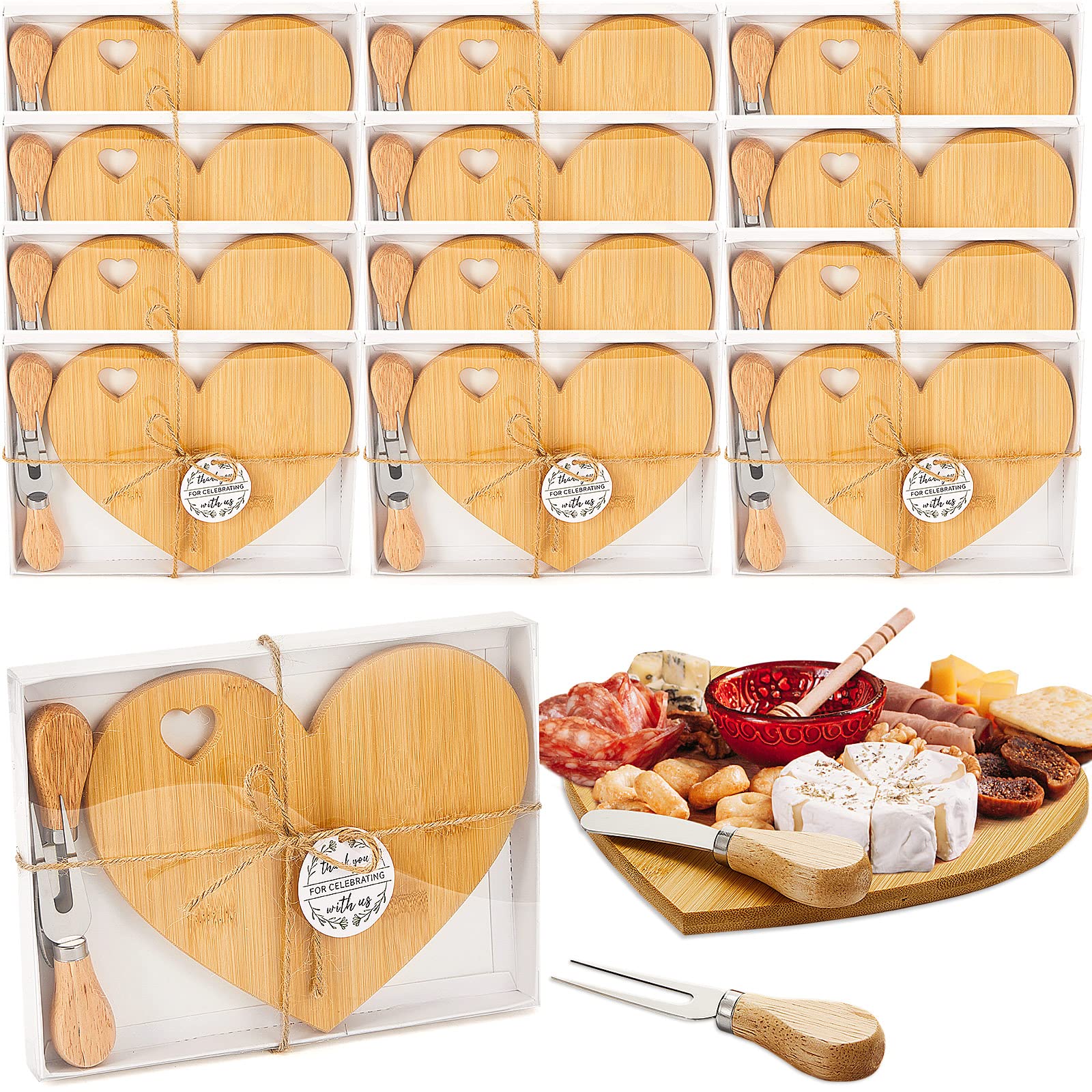 Patelai tablero corazón para queso, ideal porciones individuales en eventos.