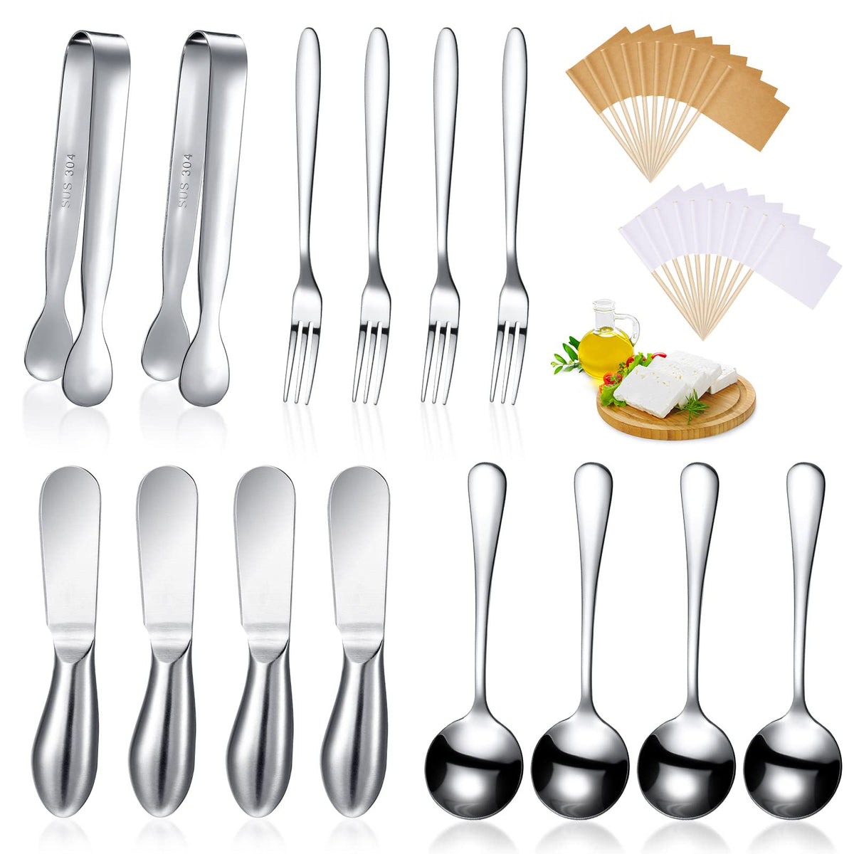 Patelai conjunto de 14 piezas con cuchillos untar, perfecto para quesos y mantequilla.