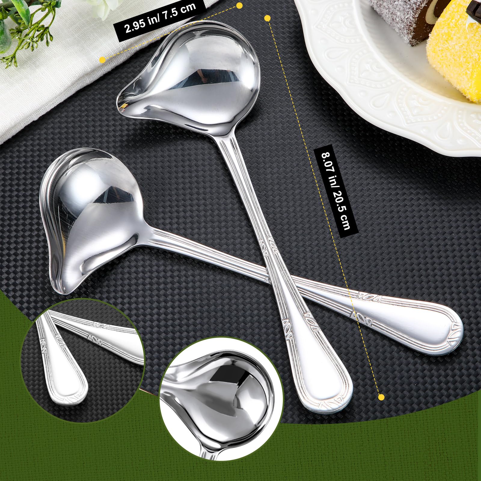 Cucharas decorativas Patelai para platos, control de salsas con elegancia.