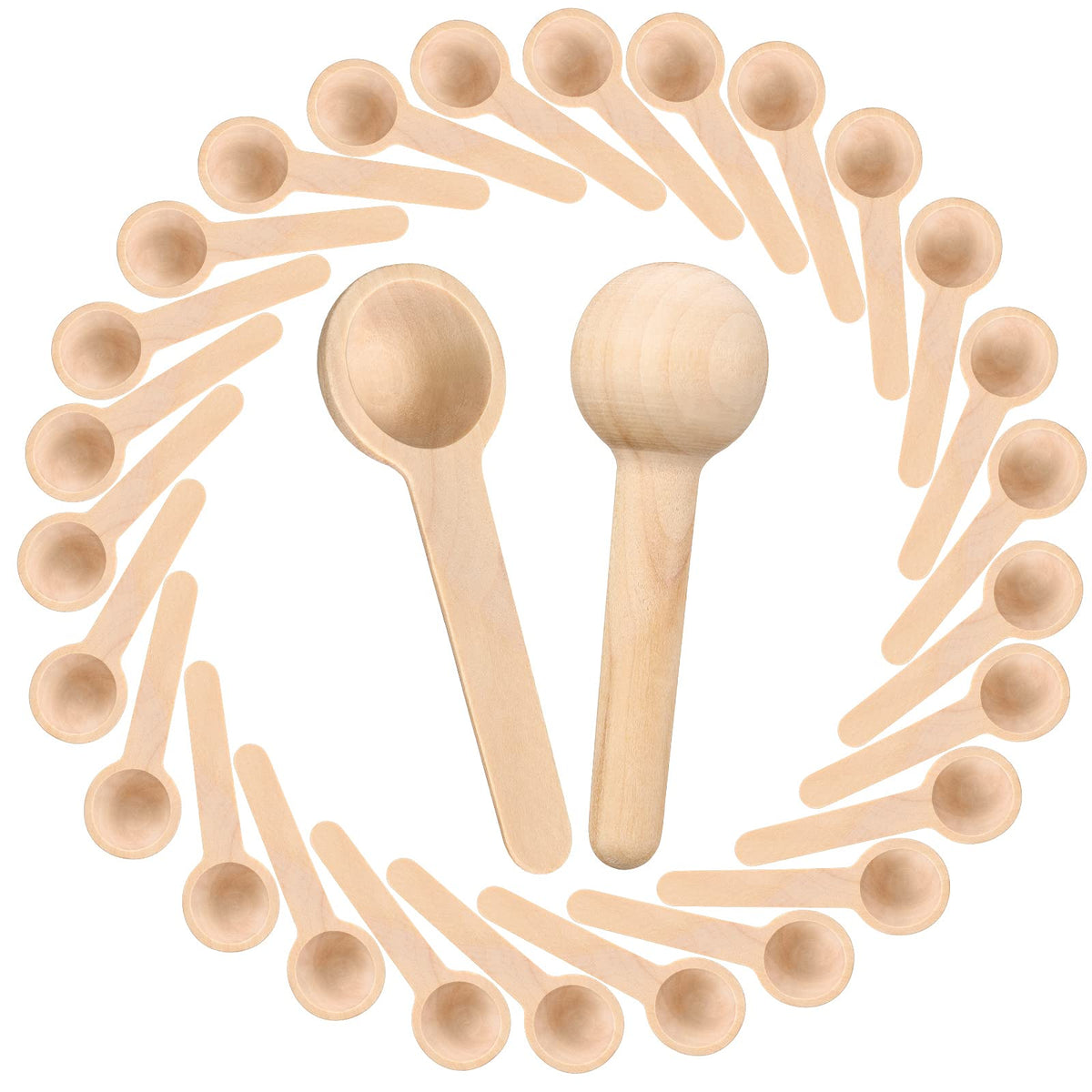 Patelai cucharas miniatura de madera para condimentos, tamaño práctico para porciones controladas.