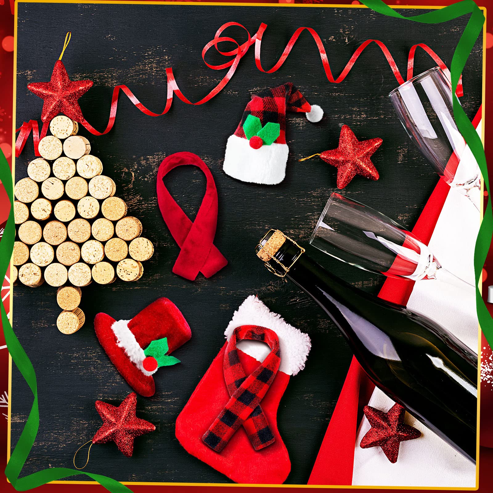 Detalles de flanneleta sombrero navideño Patelai para botella
