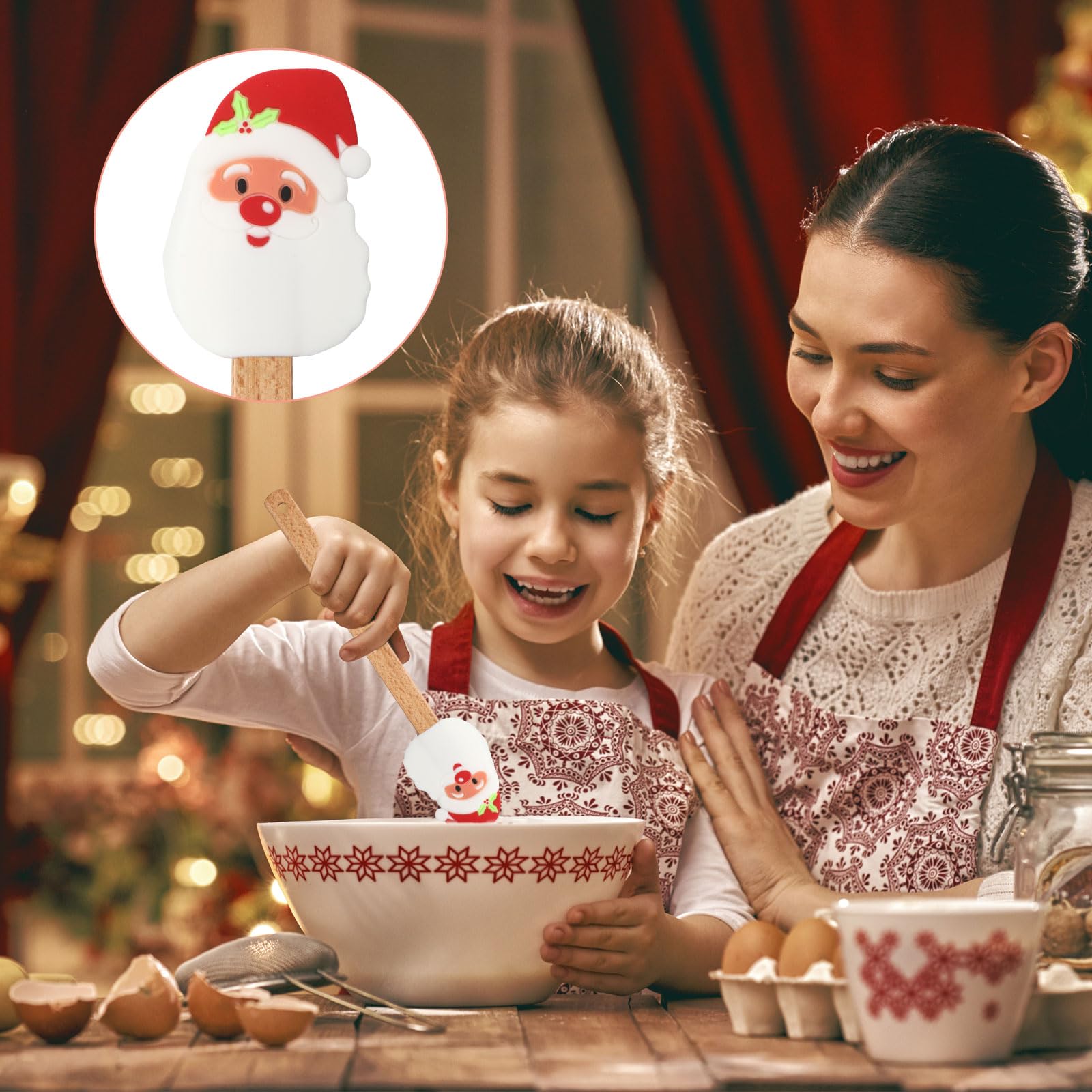 Patelai espatula silicona cocina festiva, limpieza fácil tras horneados.