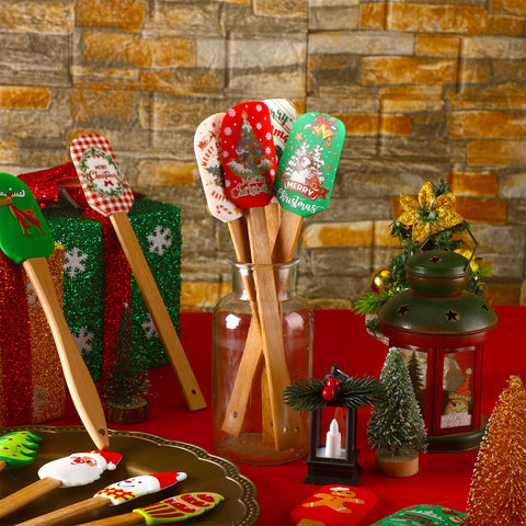 Patelai espatula silicona navidad arbol, facilita alisar y volcar masas.