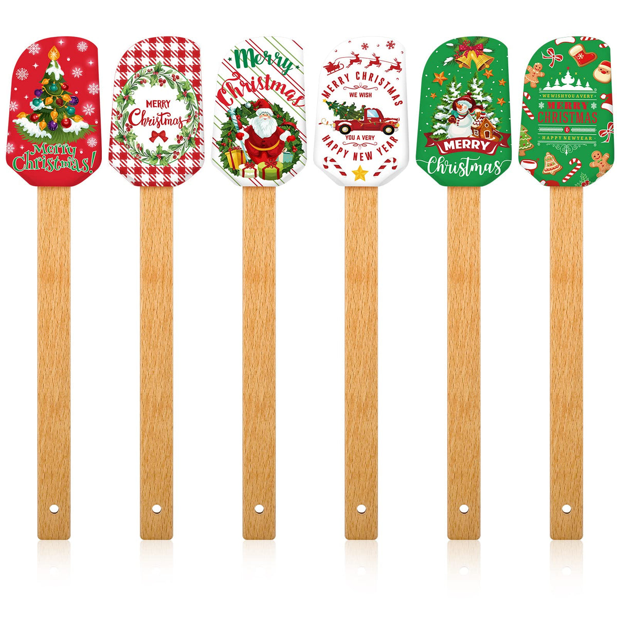 Patelai espátula de silicona con muñeco de nieve, ideal para hornear postres festivos
