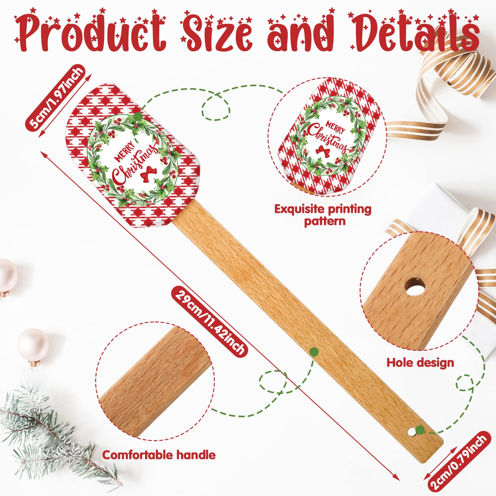 Patelai espátula de silicona con Santa Claus, perfecta para desayunos navideños