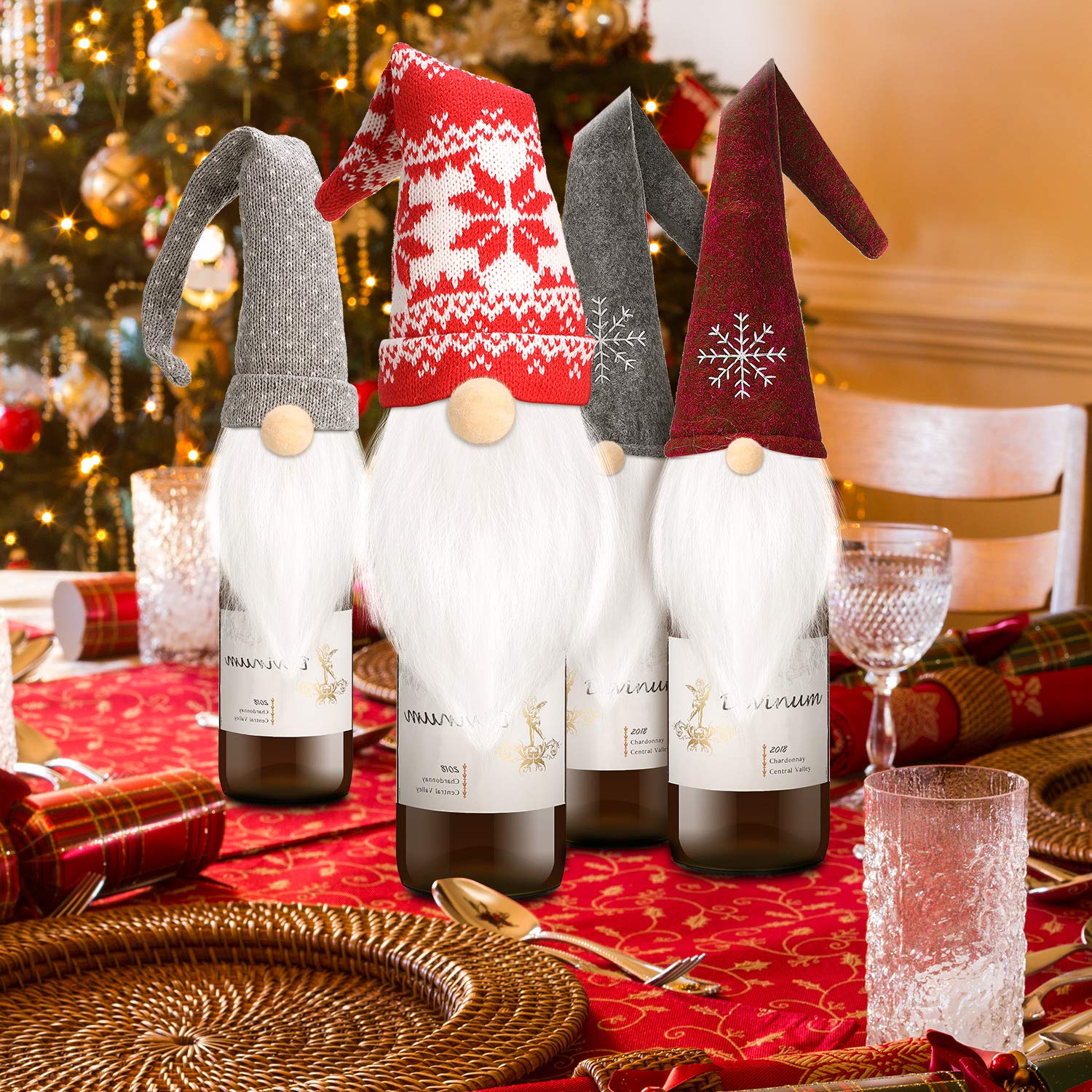 Patelai gnomos navideños para árbol de Navidad o decoración de vitrinas.