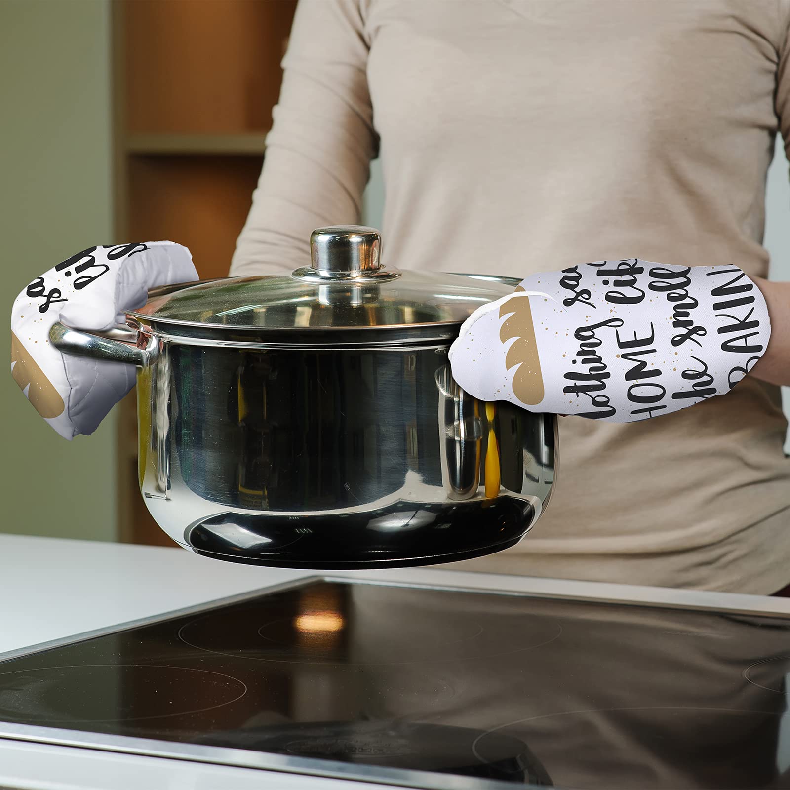 Guantes sublimación Patelai aislantes, para manejo cómodo y protección durante la cocina.