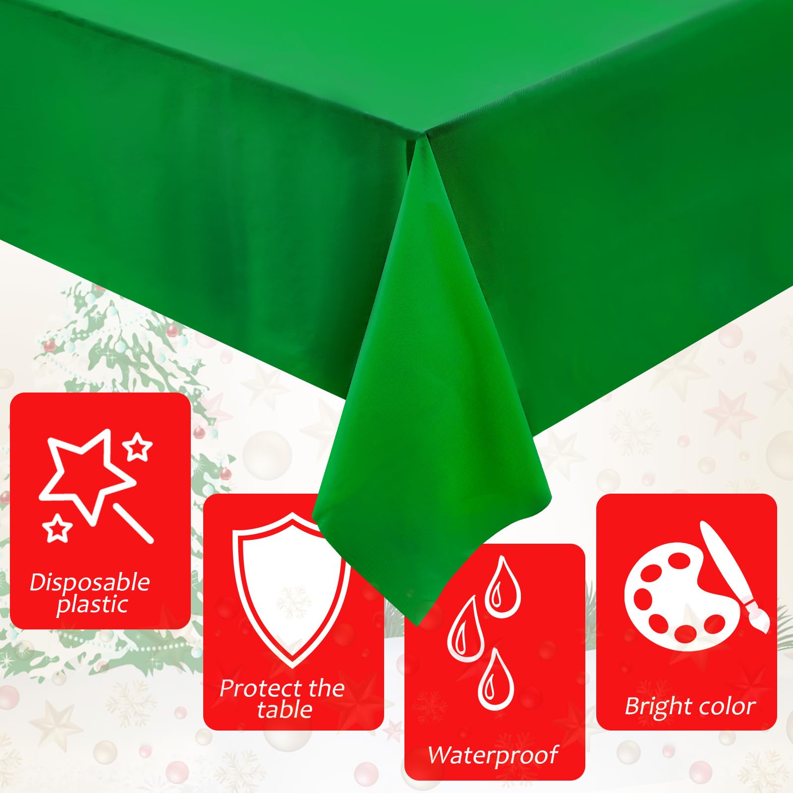 Mantel Patelai plástico desechable, práctico para limpiar tras la fiesta.