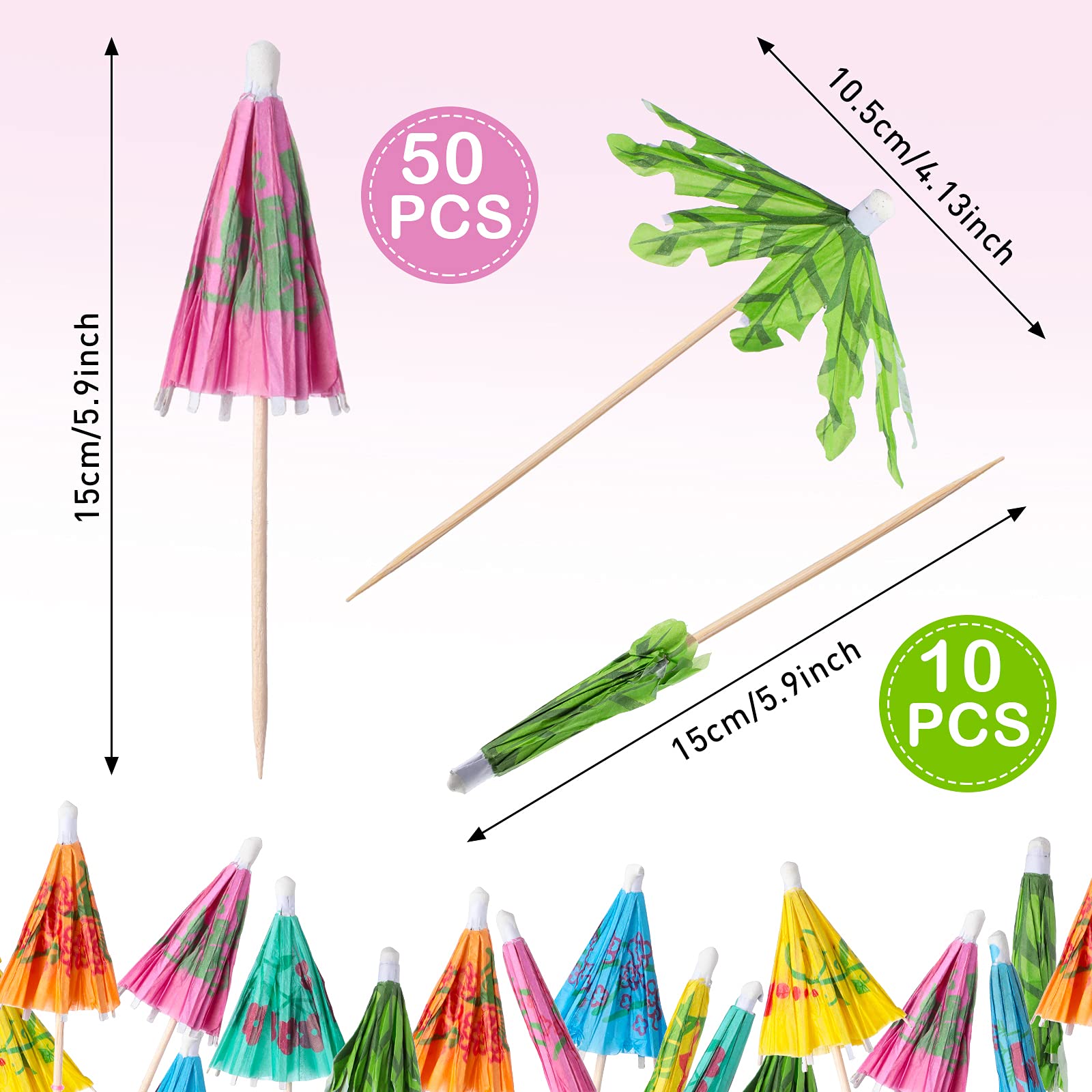 Paraguas de papel Patelai coloridos para decoración festiva.