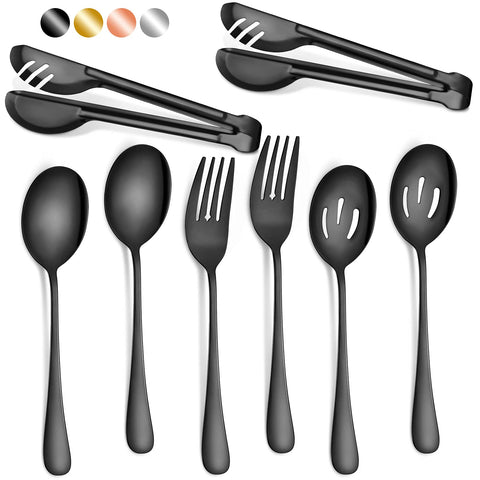 Patelai pinzas para servir, 9-4 pulgadas, acero inoxidable negro, útiles para buffets