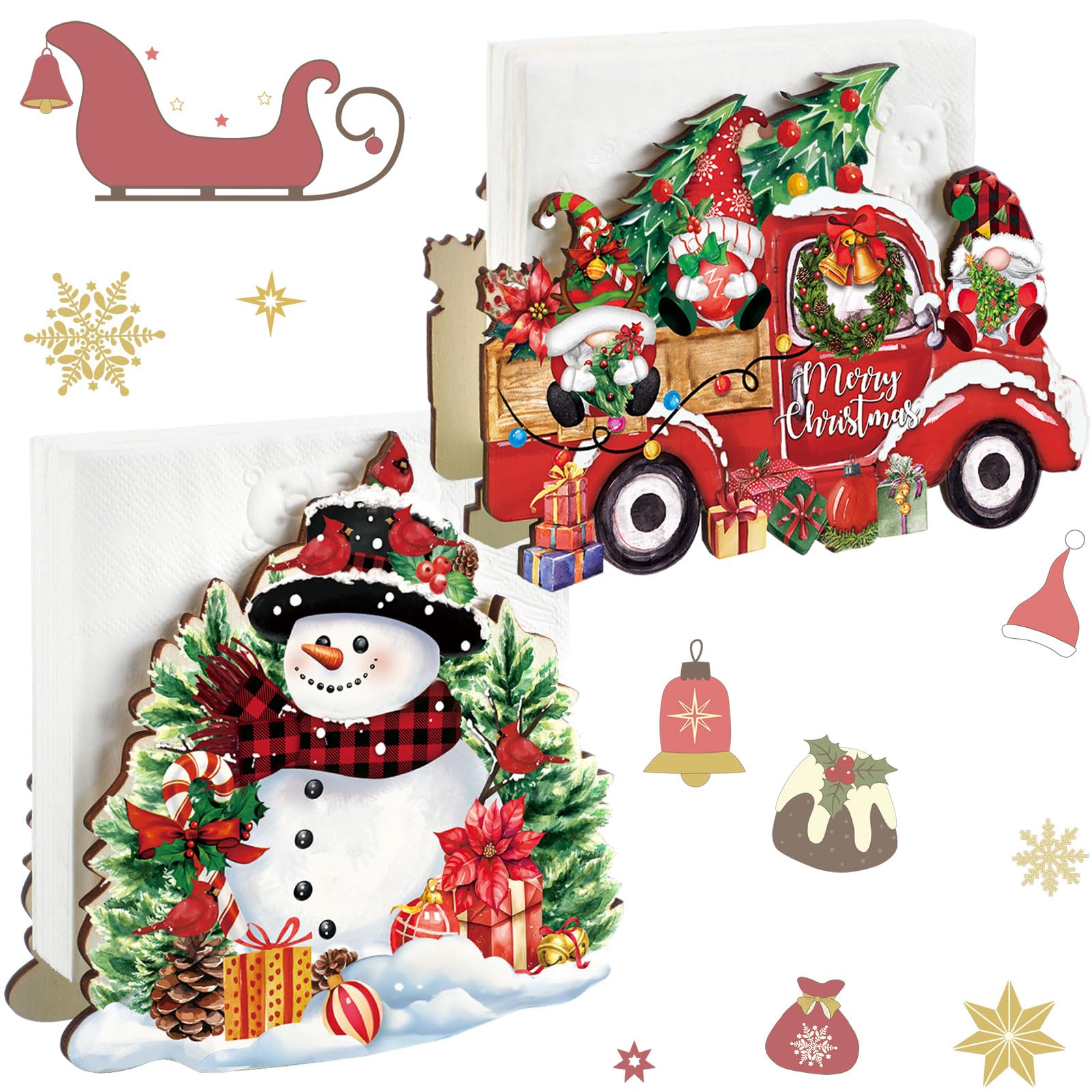 Porta servilletas Patelai Navidad en madera añade estilo festivo a la encimera