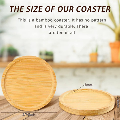 Patelai set de 20 posavasos de bambú para bebidas, evita manchas