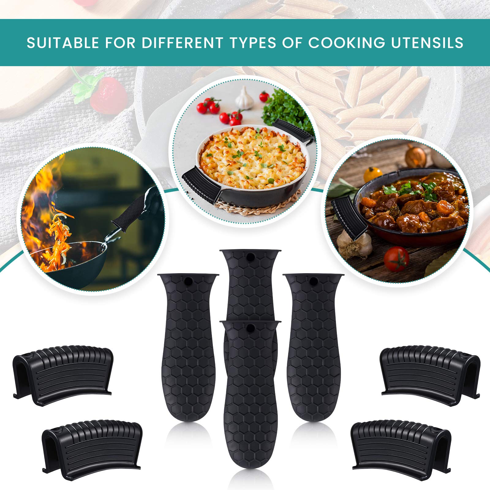 Patelai solución anti quemaduras para mangos de ollas, silicona resistente.