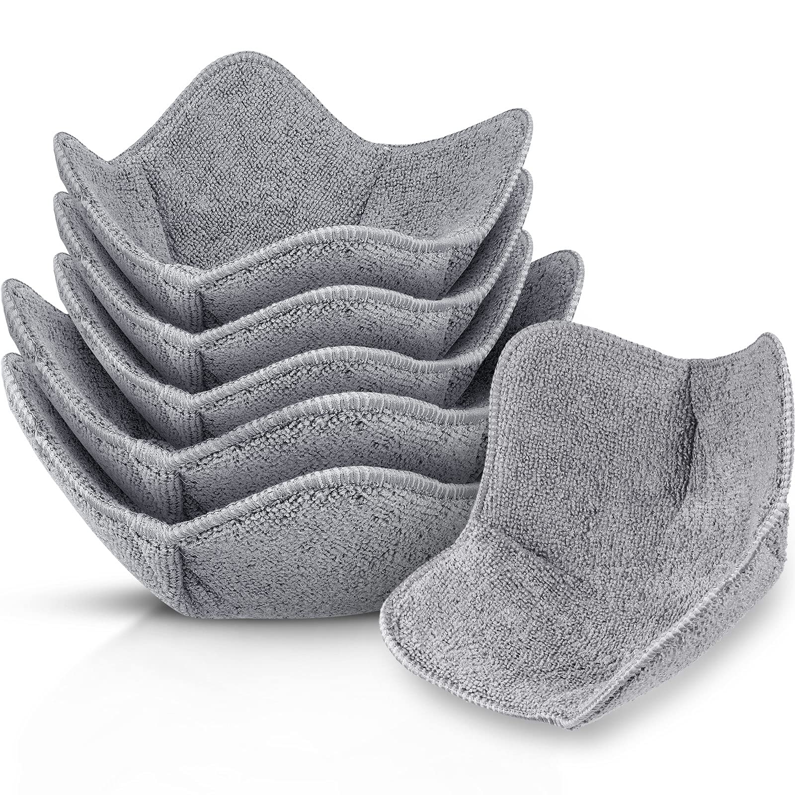 Patelai soporte para tazón microondas gris grande, agarre cómodo para platos calientes.