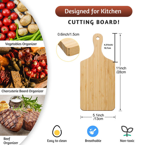 Patelai tabla de corte de bambú con asa para verduras y carnes