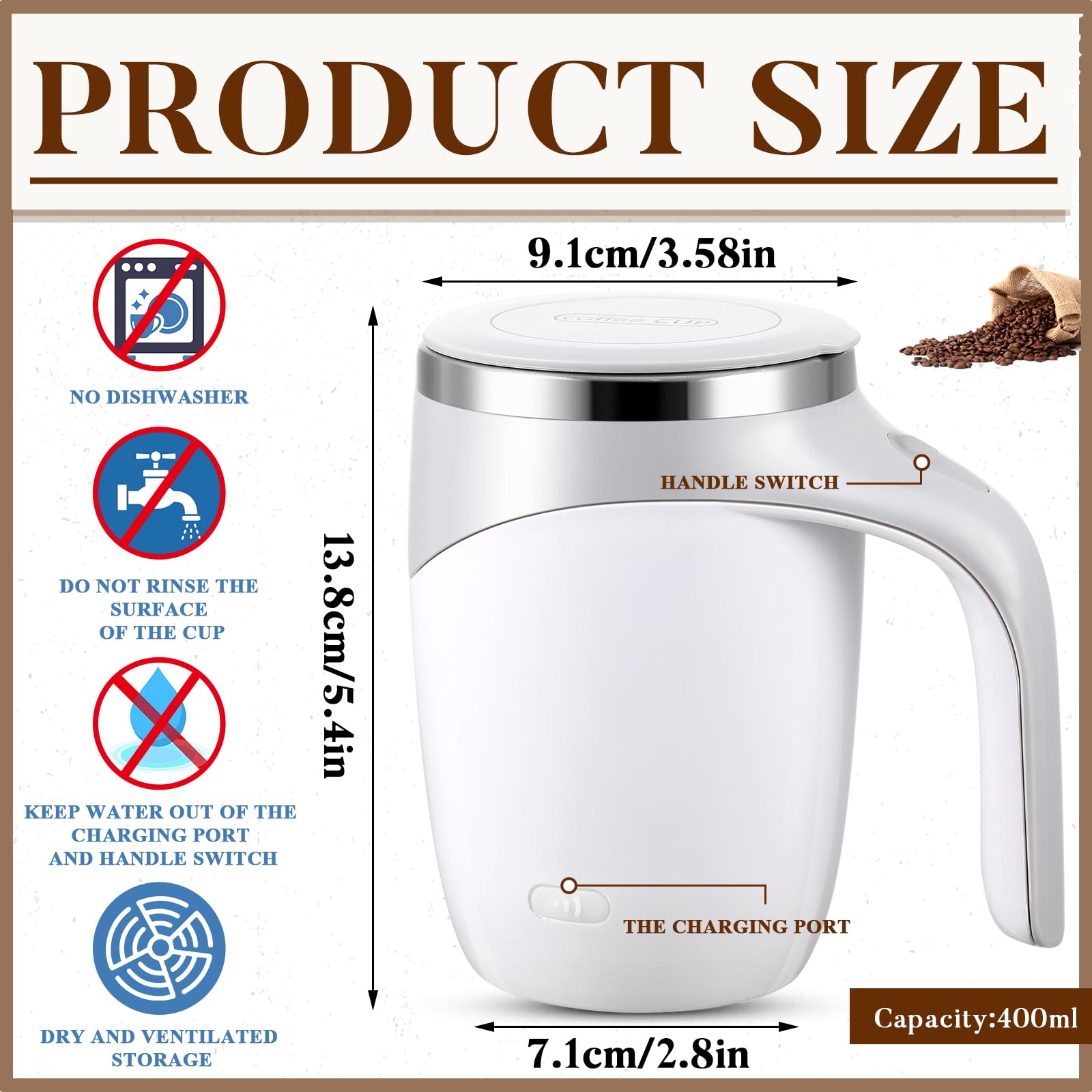 Patelai taza mezcladora con cable de carga USB para unidad portátil.