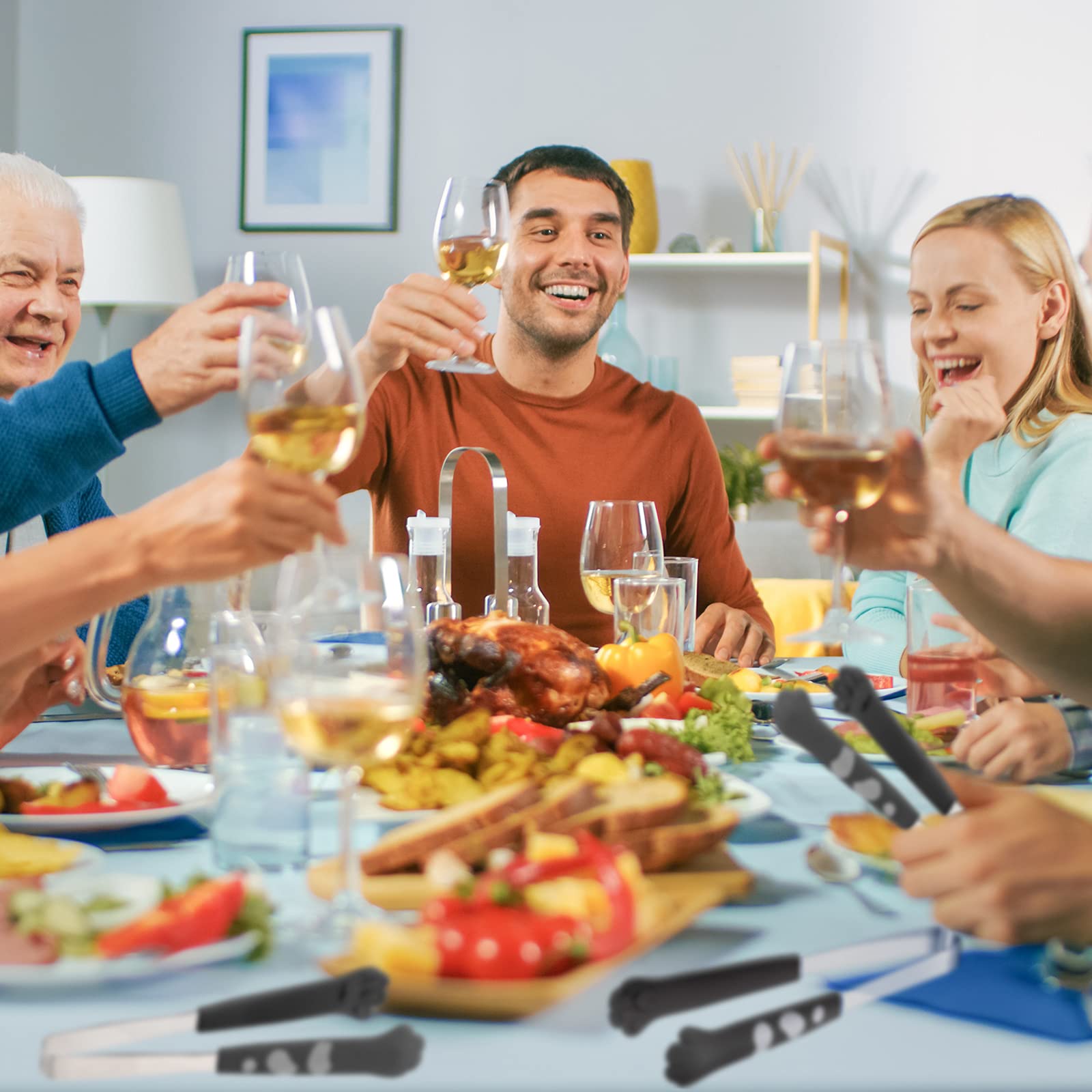 Patelai tenazas para postres y frutas 7 pulgadas, ideales para servir con estilo en fiestas.