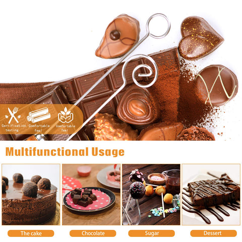 Patelai tenedor bola, aplicación precisa de chocolate en piezas pequeñas