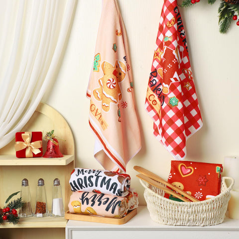 Patelai paños decorativos de cocina, motivos navideños de galleta