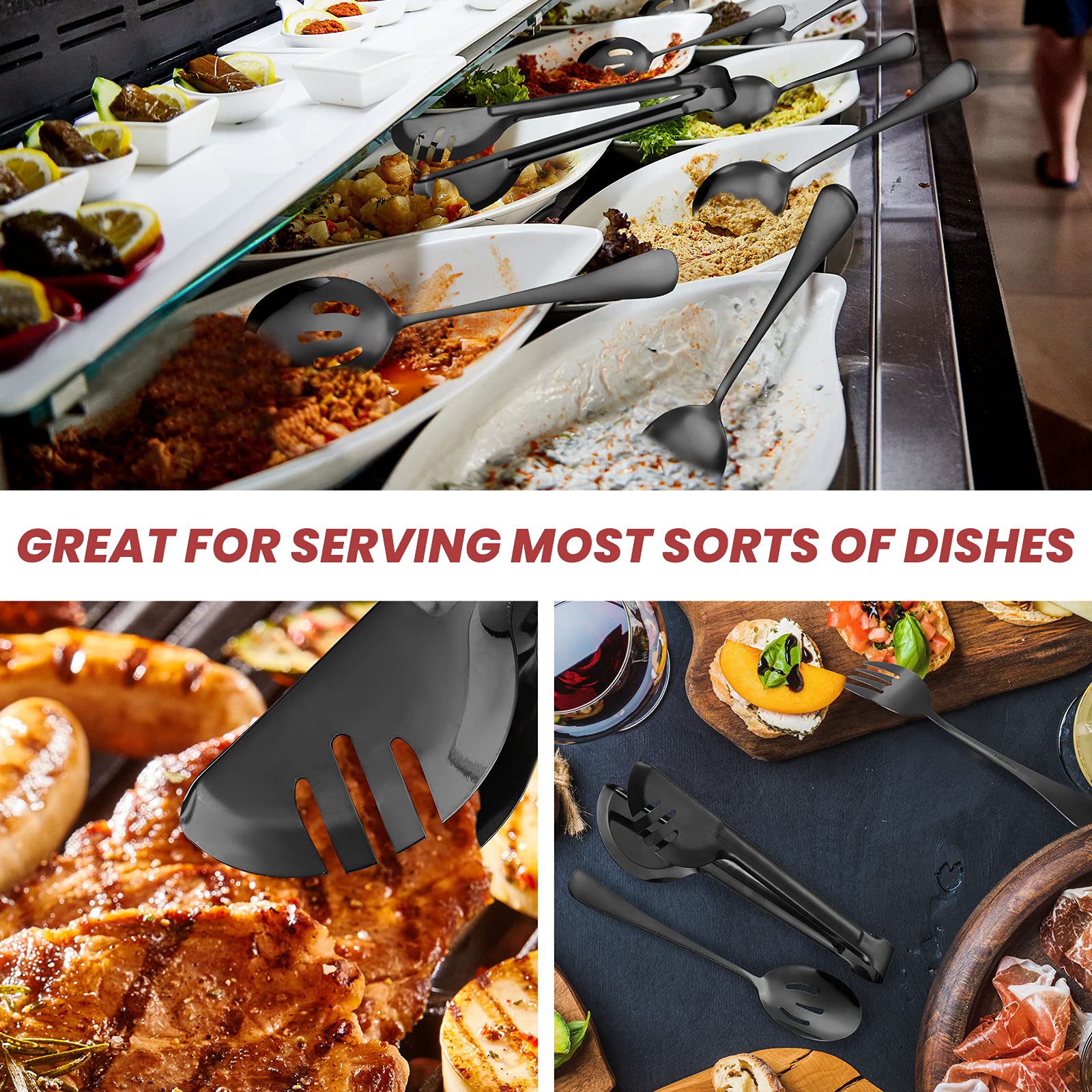 Patelai utensilios para buffet y fiestas, diseño elegante en negro