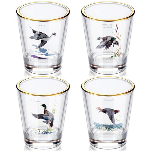 Patelai vaso vino aves acuáticas 2 onzas, vaso claro para ver la bebida.