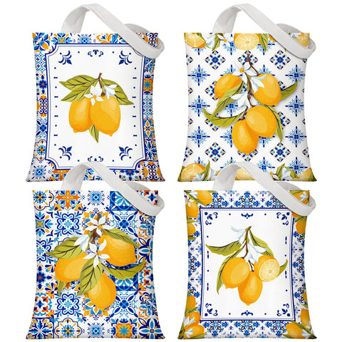 Paterr Amalfi Coast Tote con limones, ideal para viajes y playa.