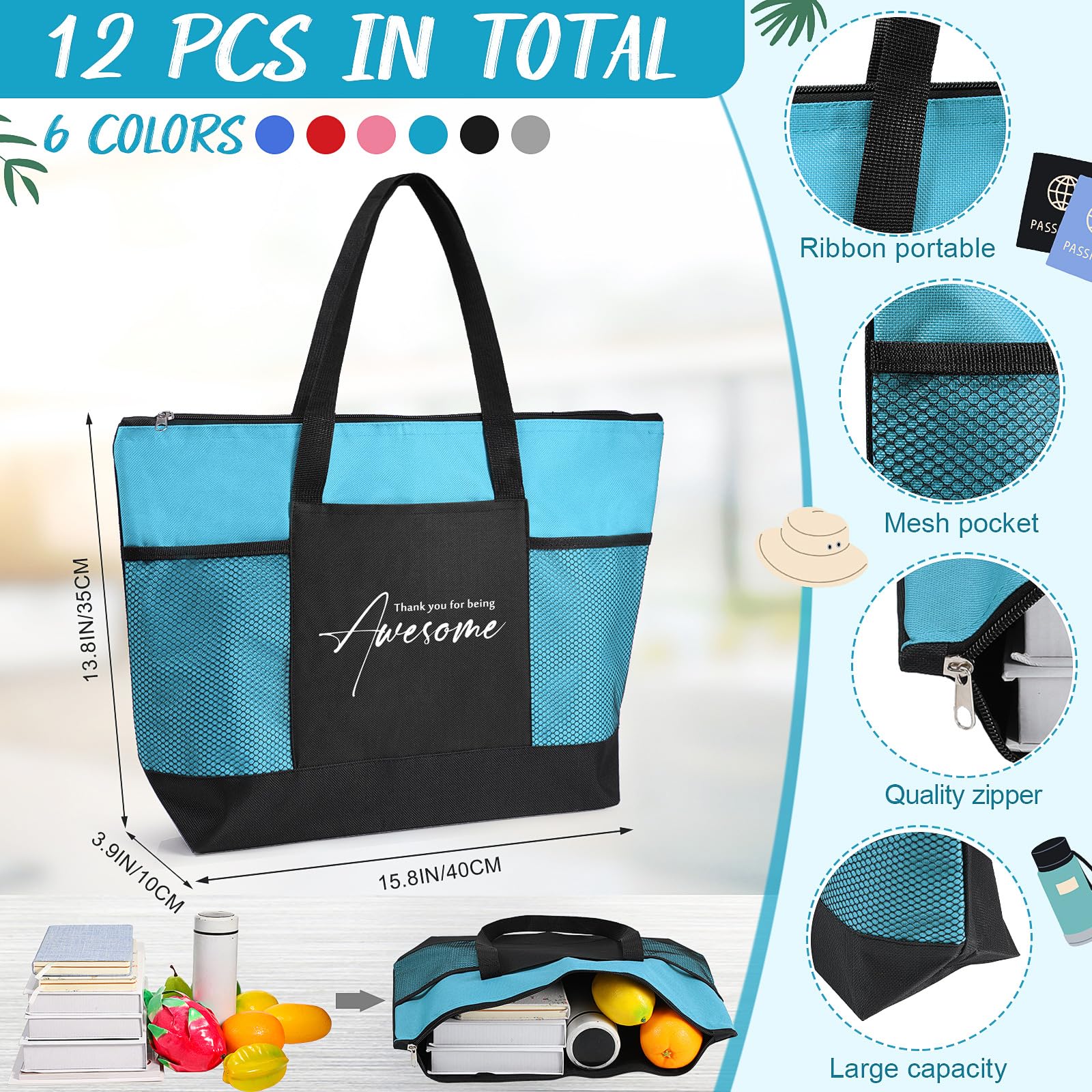 Paterr bolsa tote gran capacidad, perfecta para materiales y folletos