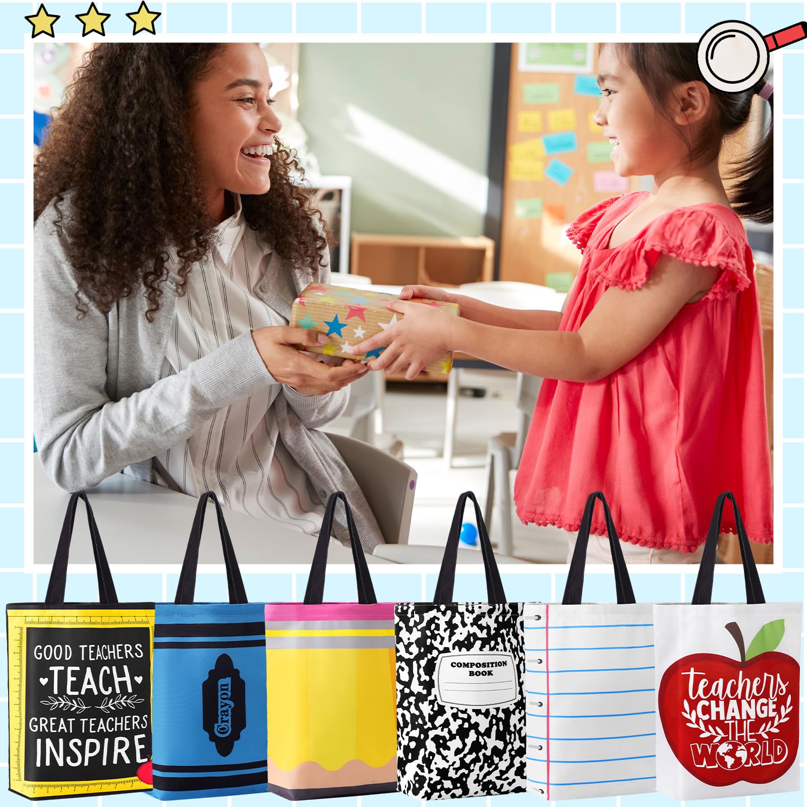 Paterr tote con crayones, colorido toque para ideas creativas.
