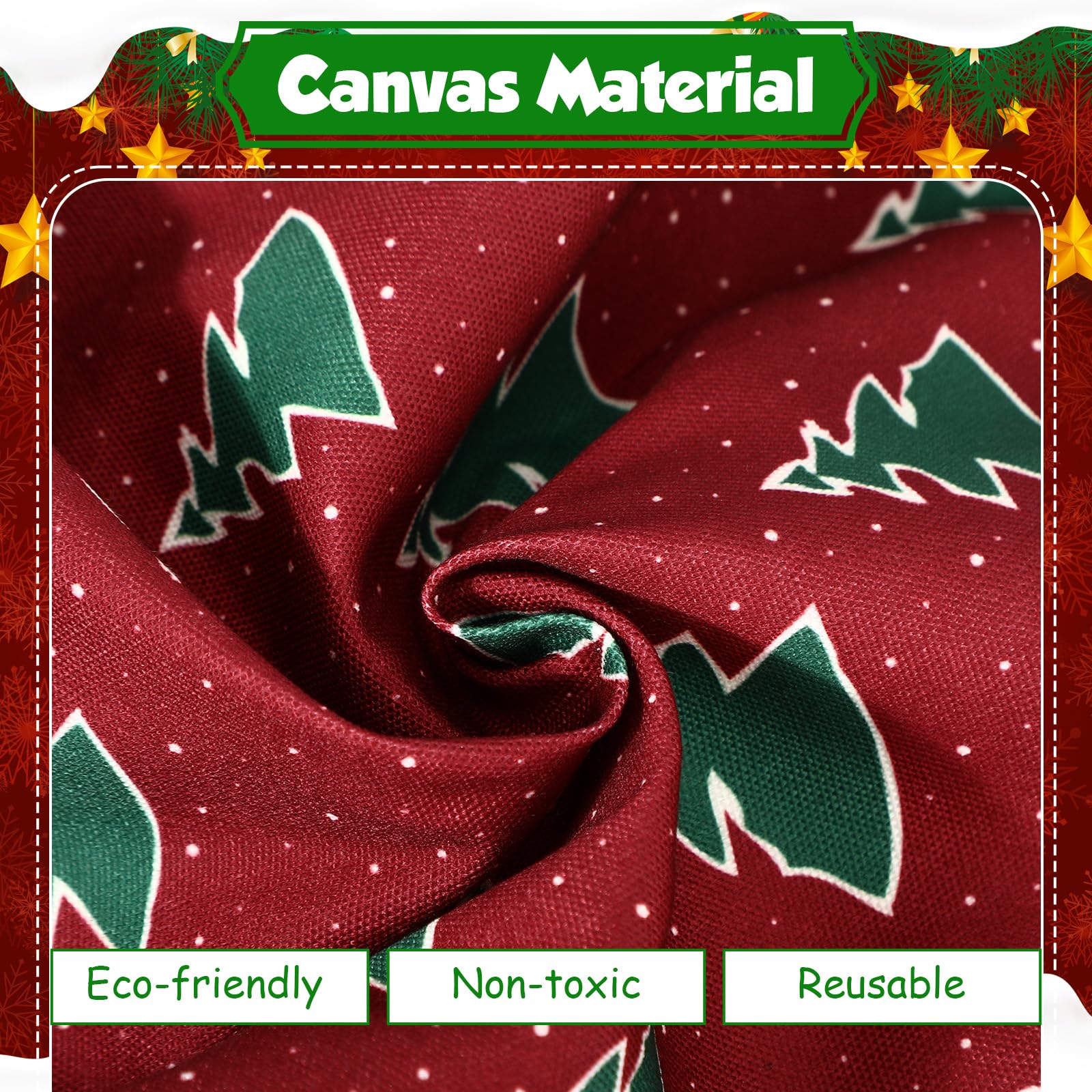 Paterr bolsas de lona Navidad: diseños con árbol, campana y regalos para decorar.