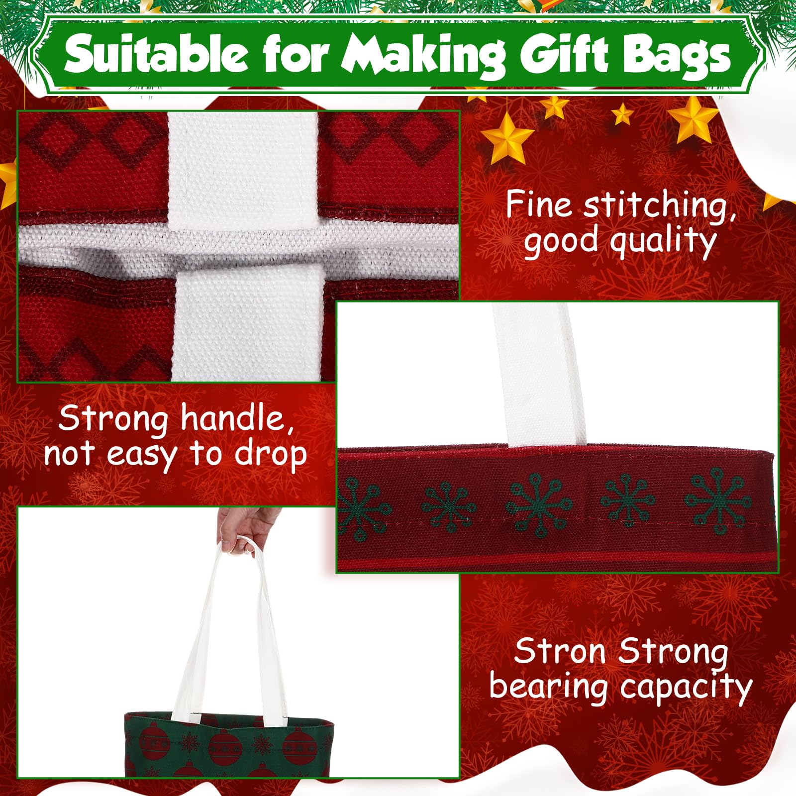 Paterr bolsas de lona Navidad: lavables y reutilizables para uso diario.