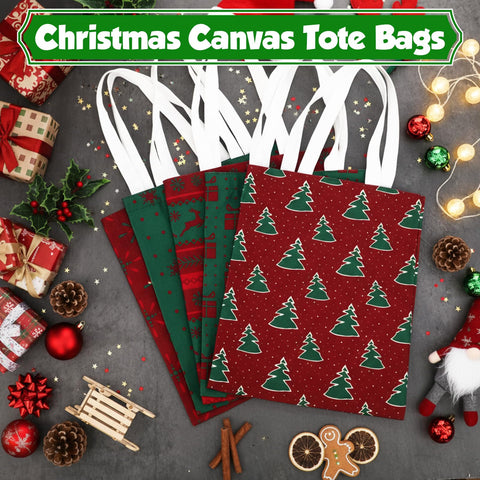 Paterr bolsas de lona Navidad: material algodón suave y duradero.