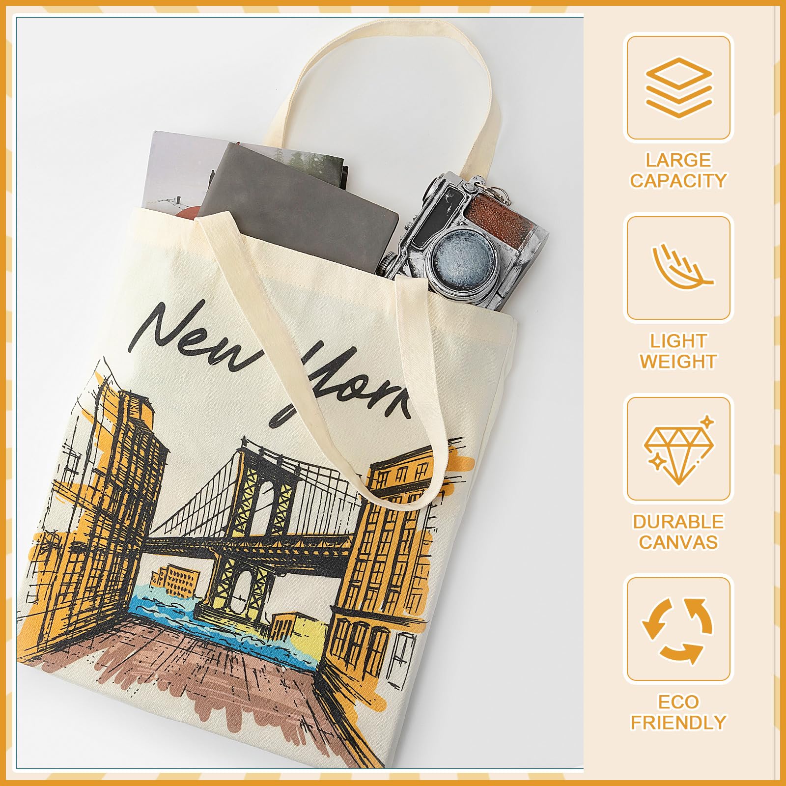 Paterr tote Nueva York, diseño urbano único para viajes y compras.