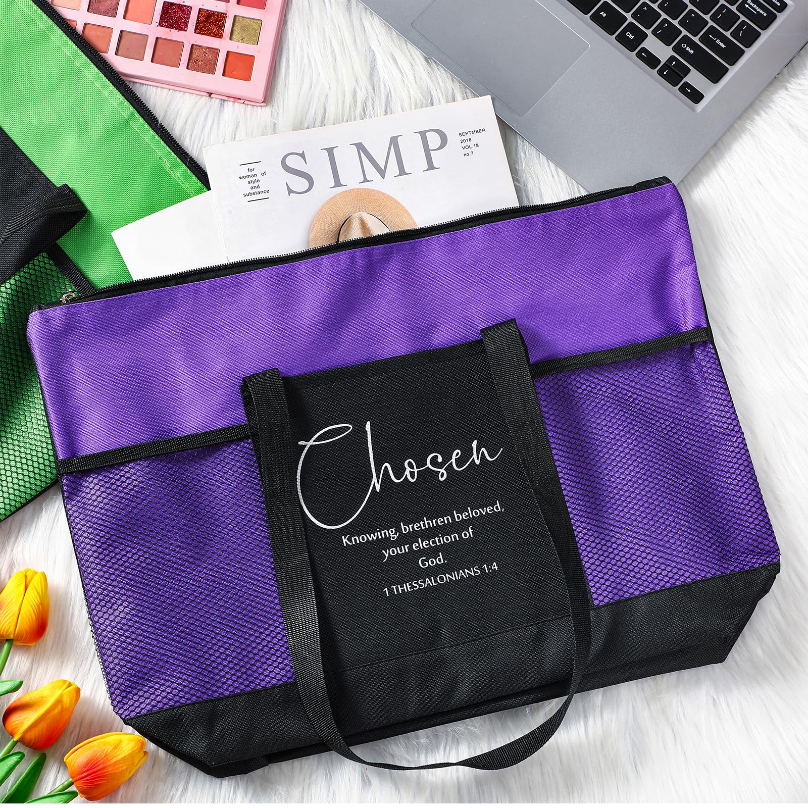 Paterr bolsa tote colorida, diseño versátil para regalo o uso diario.