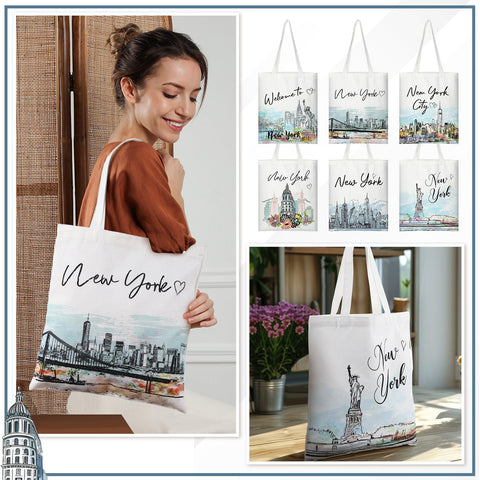 Paterr bolsa de lona acuarela, compañera perfecta de compras y salidas.