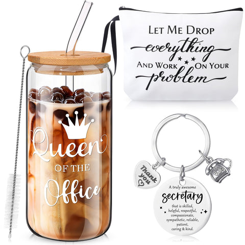 Paterr taza de vidrio 16oz con tapa bambú y pajilla, ideal para bebidas frías