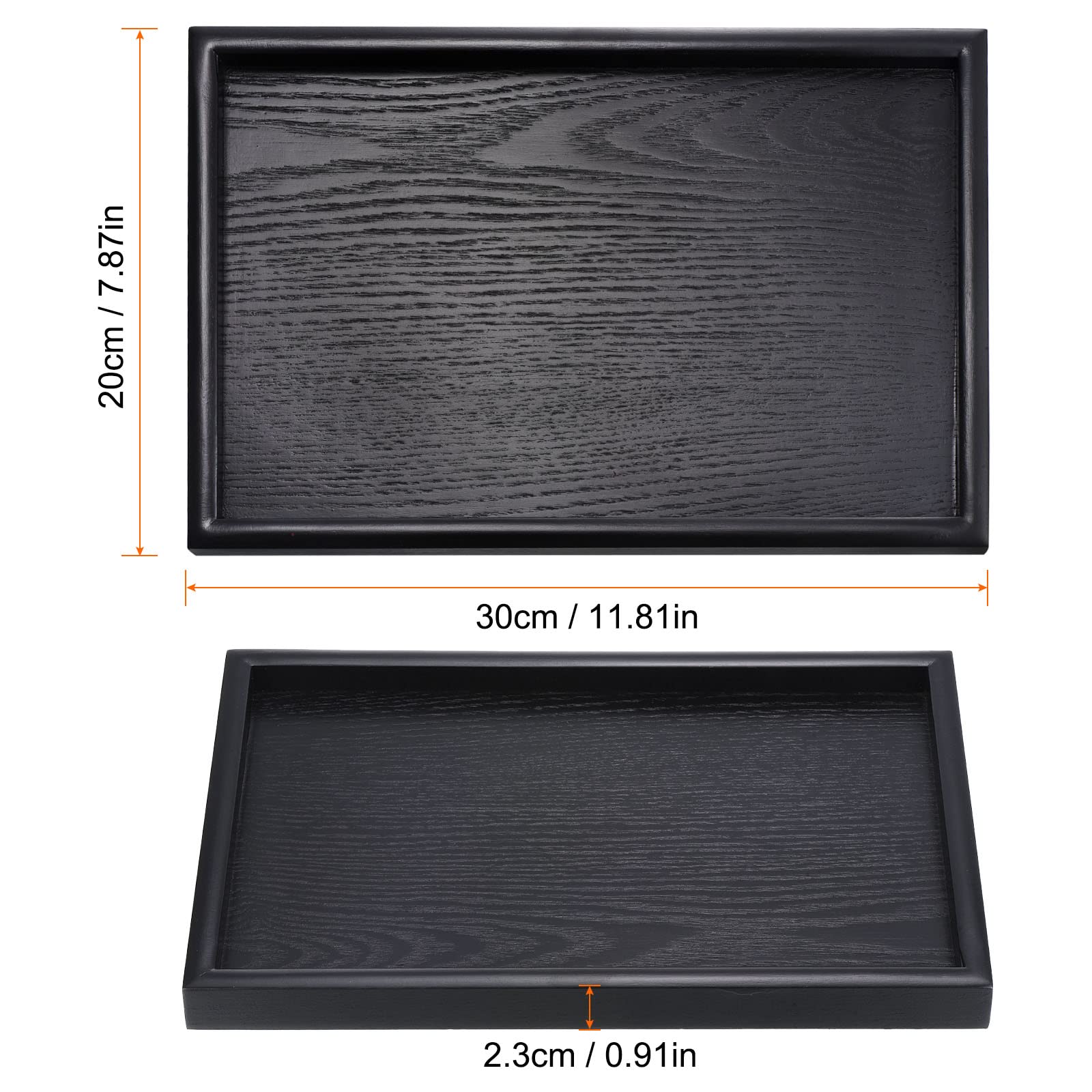 Bandeja PATIKIL de madera rectangular de 30x20 cm para servir.