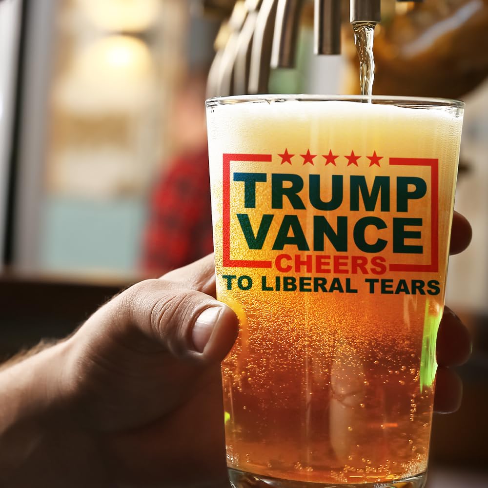 Patriots Cave: vaso para presidente con lágrimas liberales, útil para fiestas temáticas.