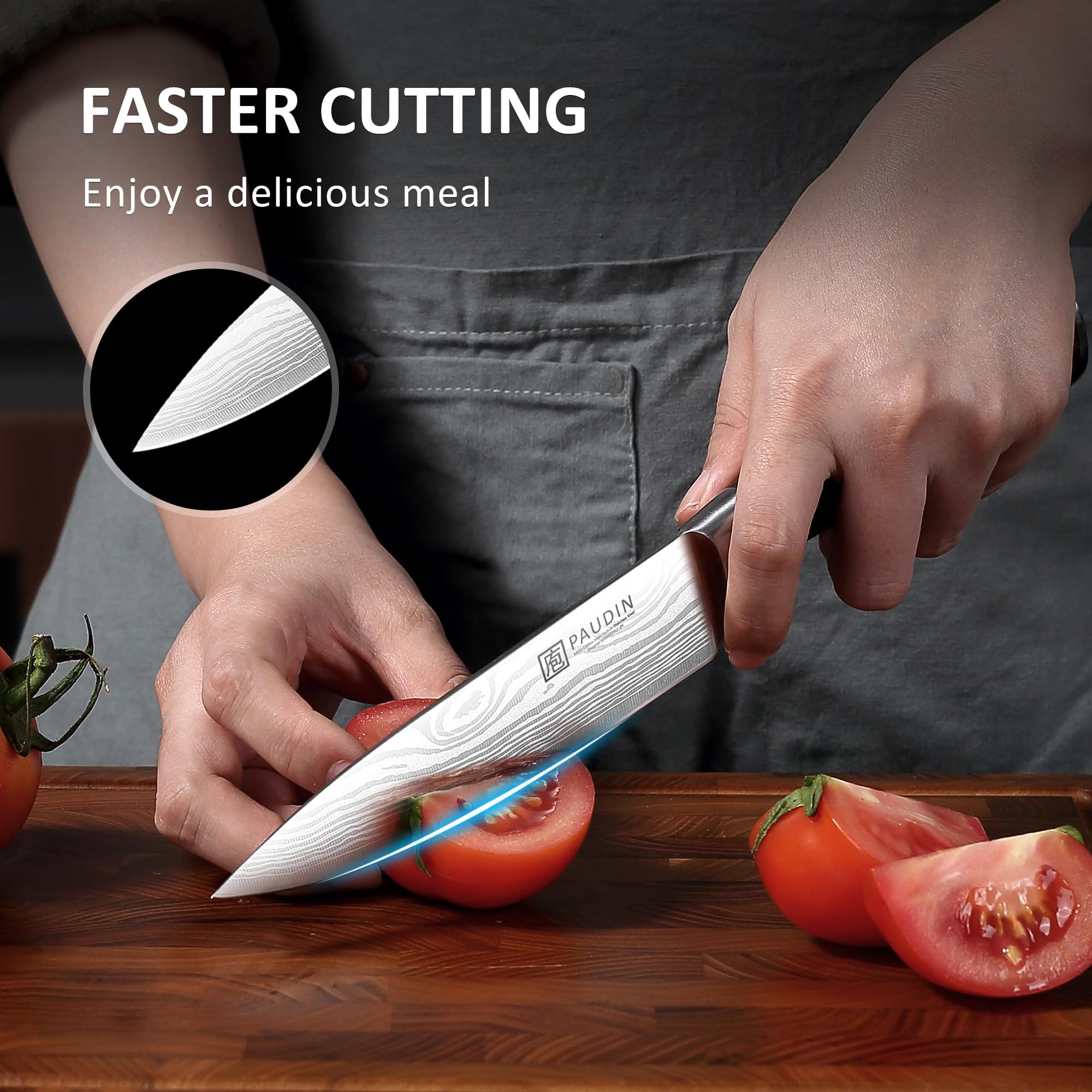 PAUDIN cuchillo para picar hierbas y verduras con control preciso