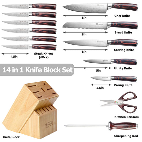 Cuchillo de chef PAUDIN de 8 pulgadas con filo estable para cortes precisos