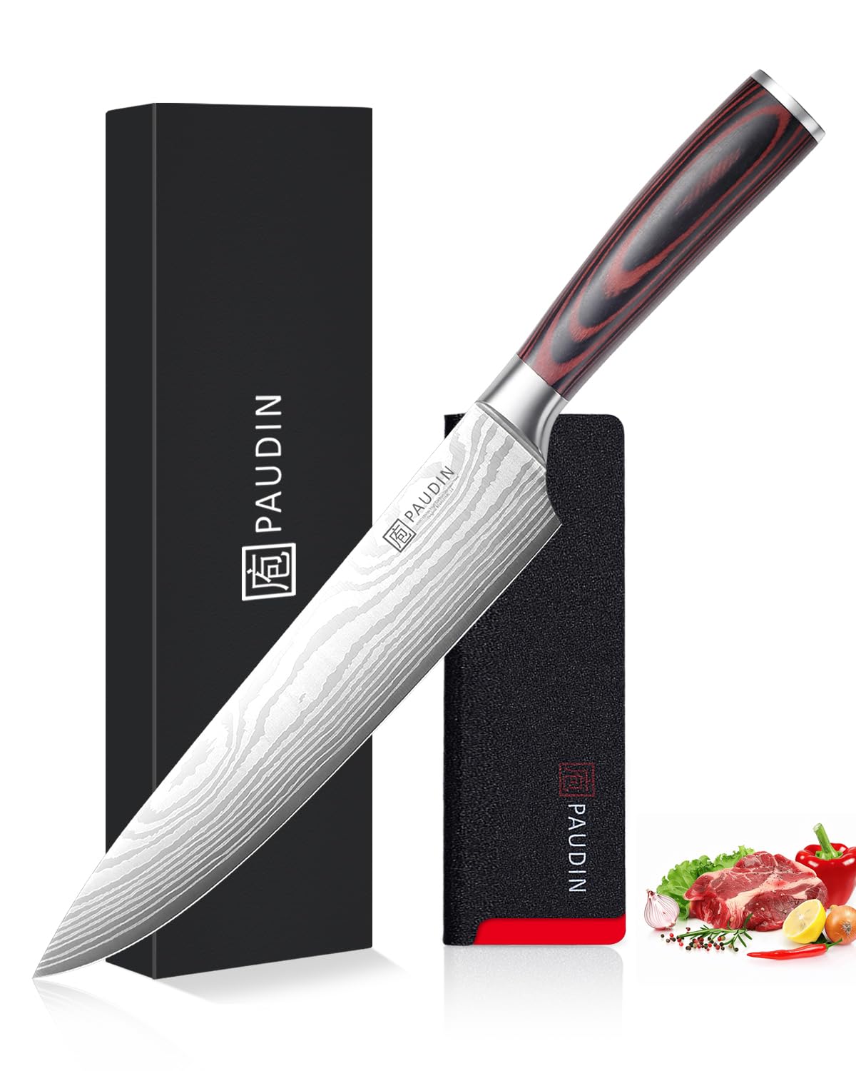PAUDIN cuchillo de chef 9 pulgadas: hoja afilada y duradera para cortes precisos
