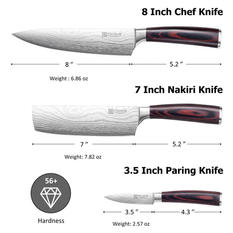 PAUDIN cuchillo nakiri de 7 pulgadas listo para picar verduras con precisión