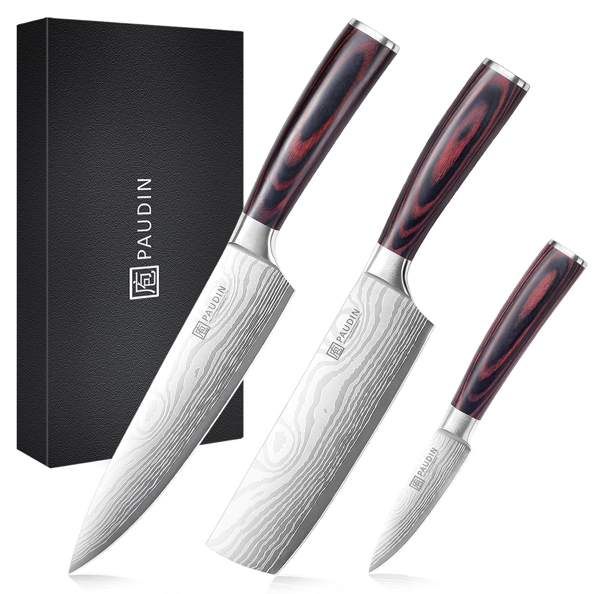 PAUDIN cuchillo chef de 8 pulgadas con filo ultra afilado para cortes precisos